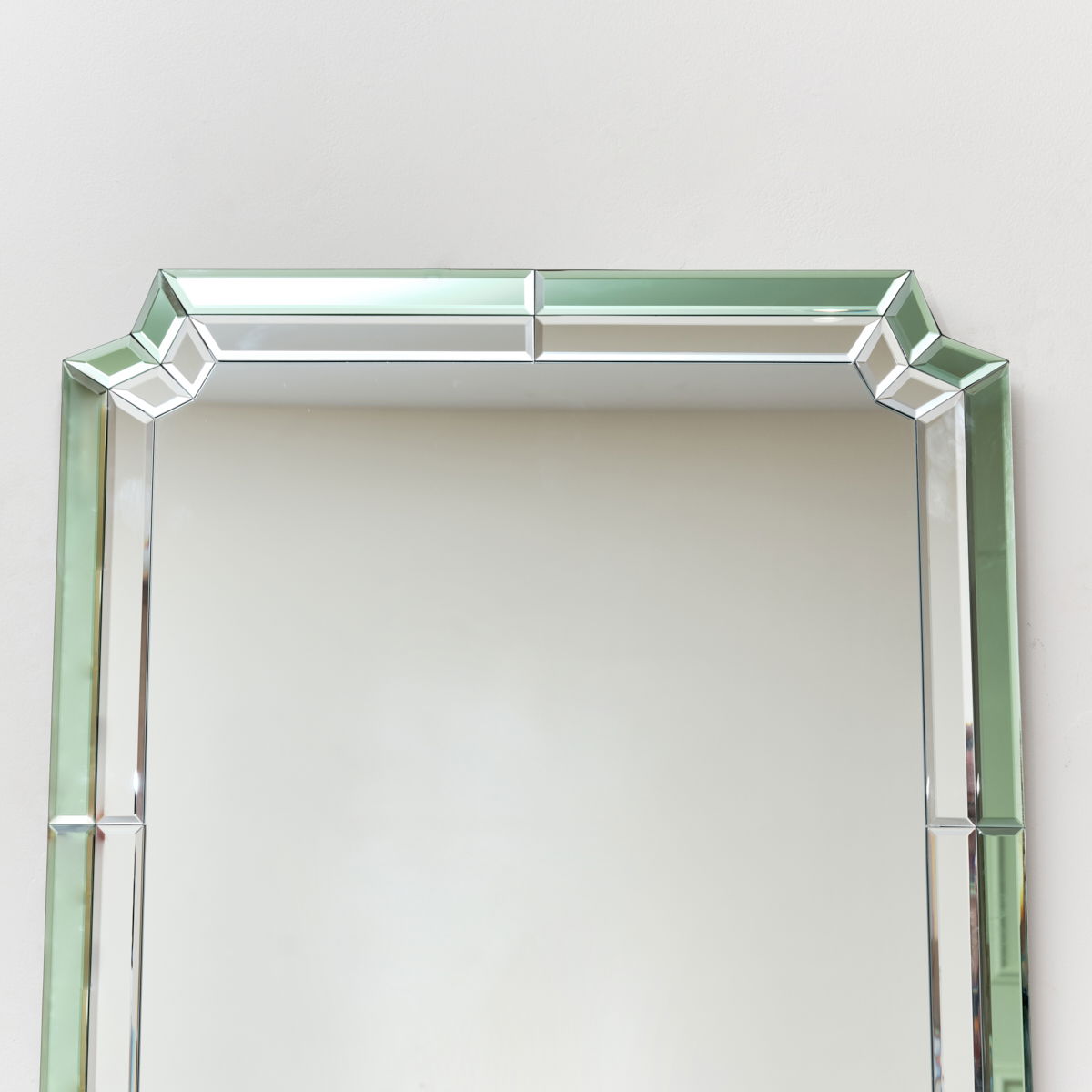 Rectangle Green Glass Art Deco Wall Mirror Cm X Cm