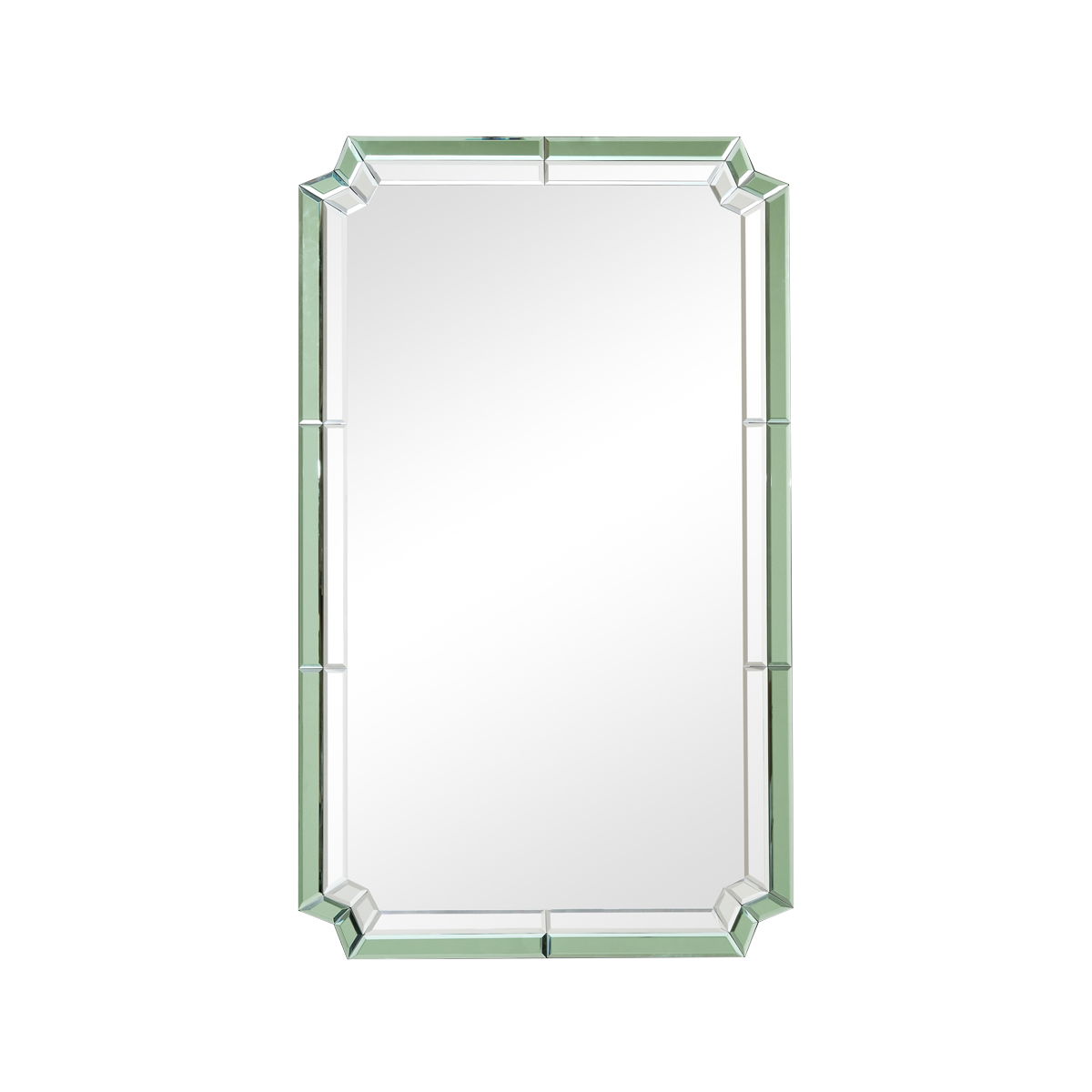 Rectangle Green Glass Art Deco Wall Mirror Cm X Cm