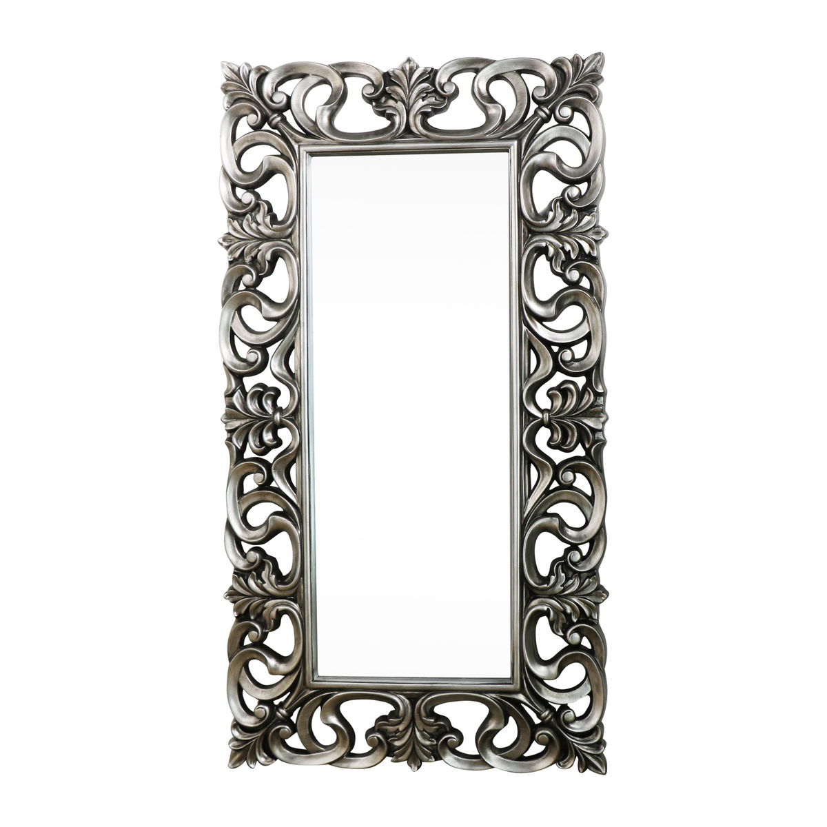 Large Baroquestyle Silver Wall / Floor Mirror 90cm x 168cm