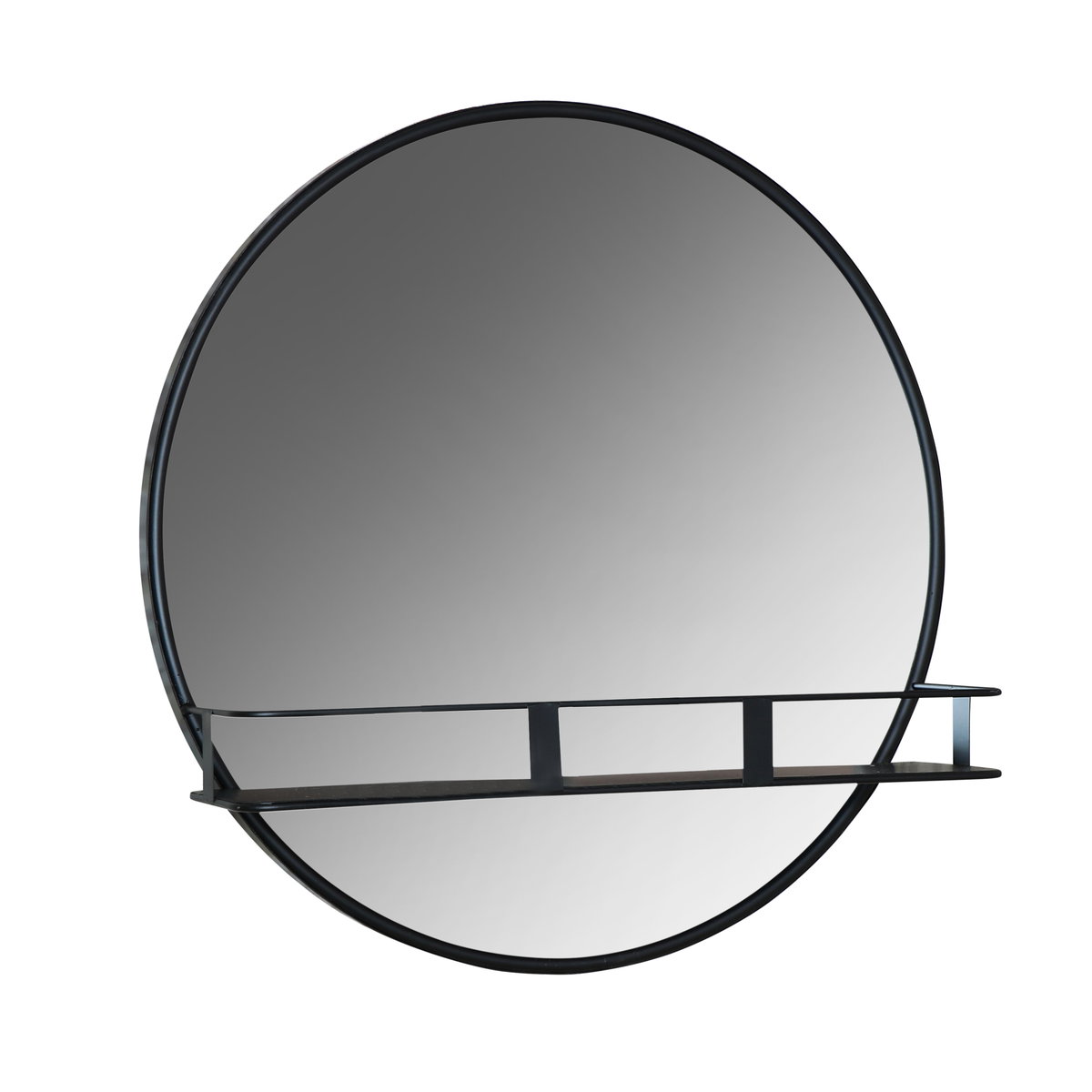 Round Wall Mirror with Shelf