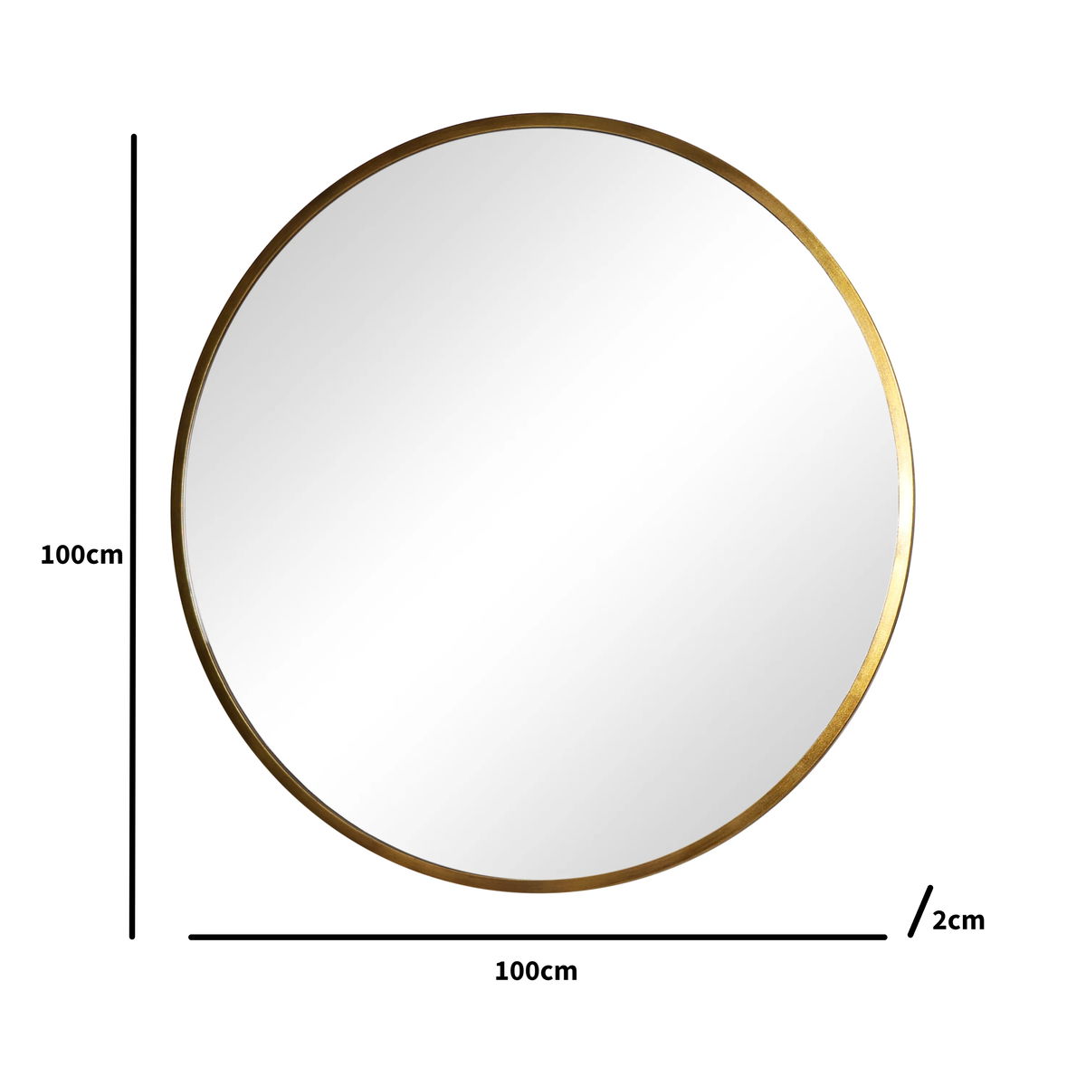 Large Round Gold Mirror 100cm x 100cm