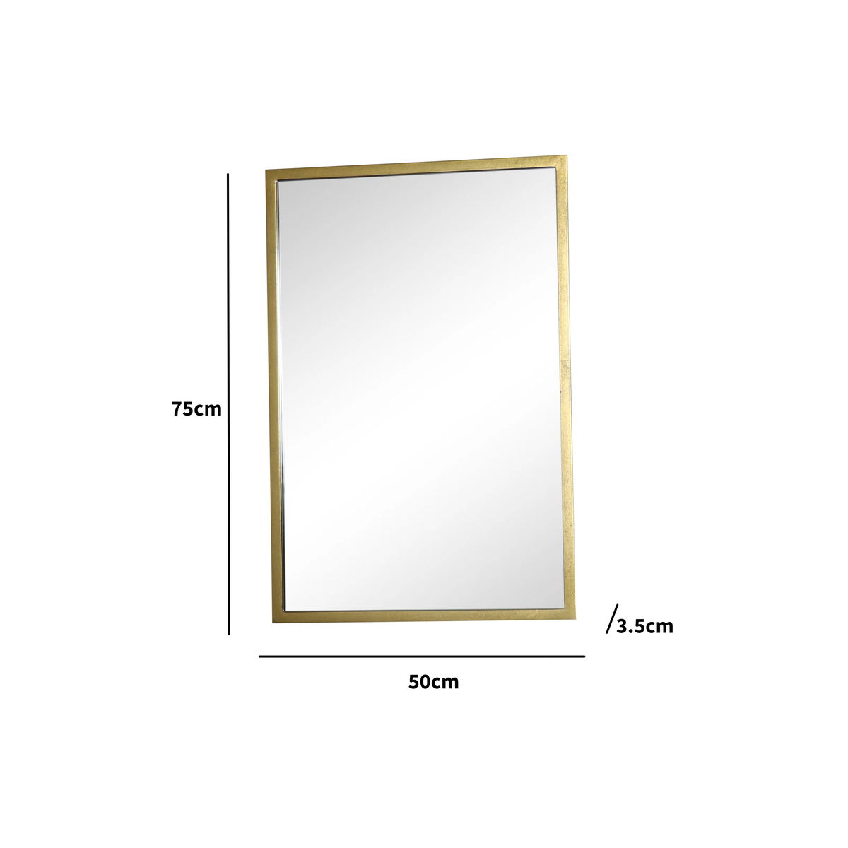 Gold Rectangle Wall Mirror 50cm x 75cxm