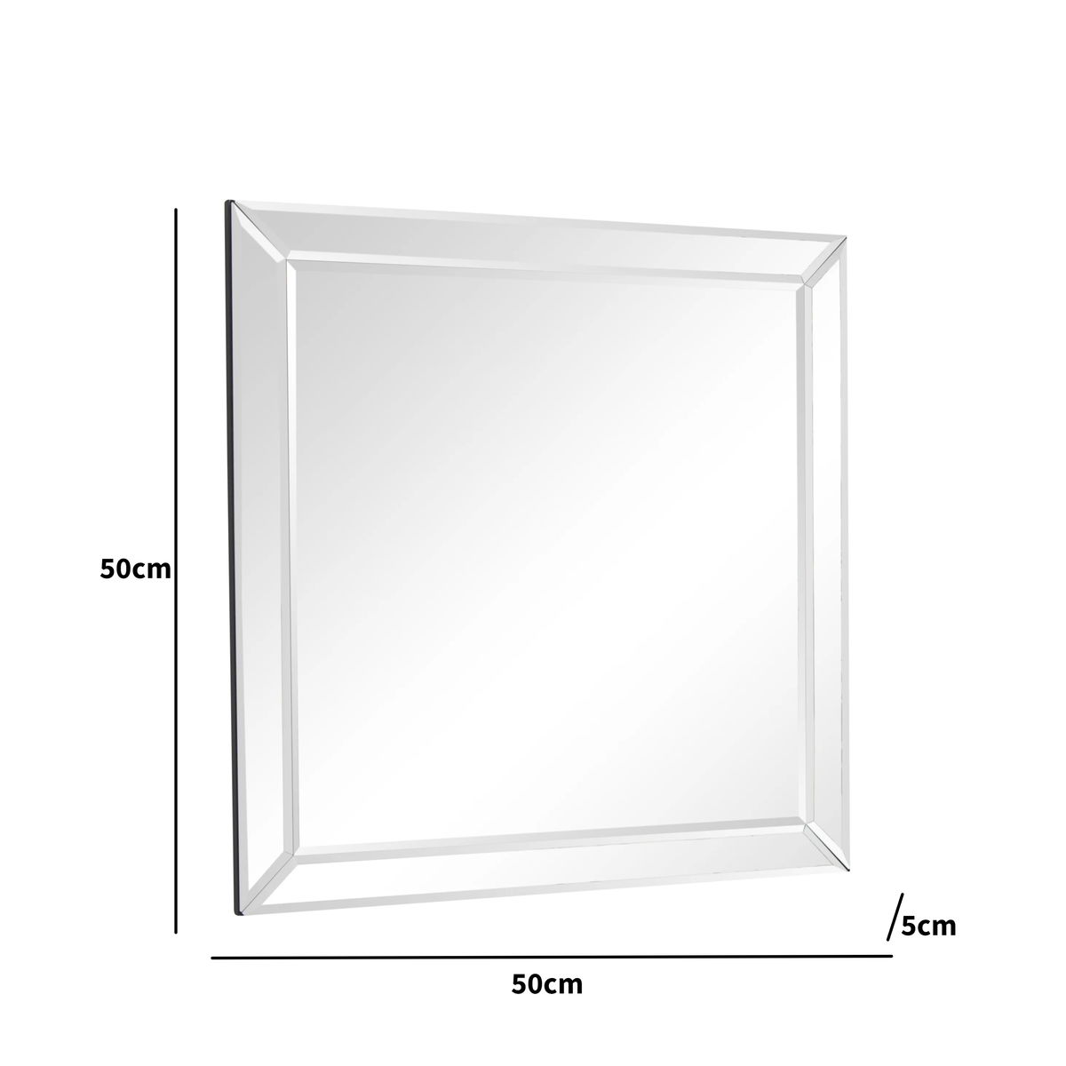 Square Mirrored Frame Wall Mirror 50cm x 50cm