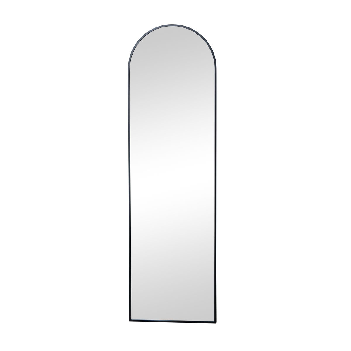 Tall Slim Black Arched Wall Mirror 135cm x 40cm
