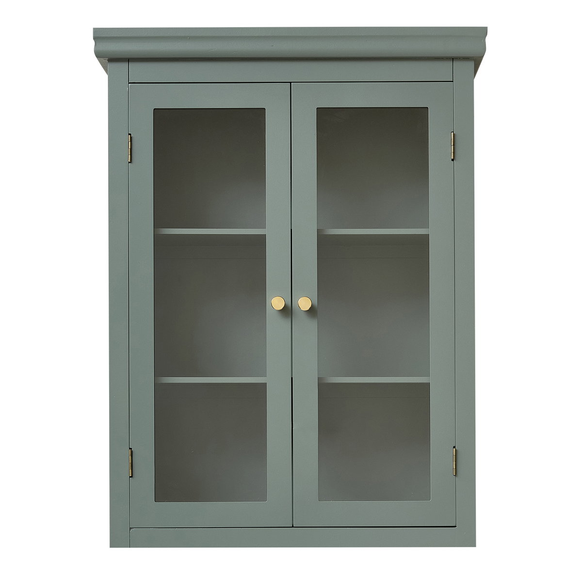 Green Glass Fronted Wall Cabinet 75cm x 57cm | Melody Maison