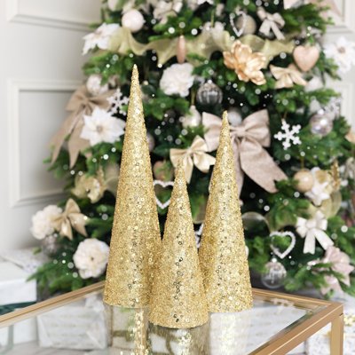 Ideas for Decorating with Christmas Cone Trees - Home with Holliday