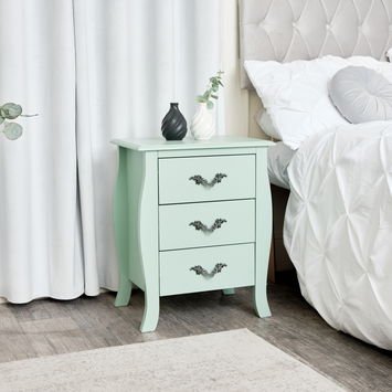 3 Drawer Bedside Table - Elizabeth Sage Green Range