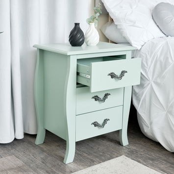 3 Drawer Bedside Table - Elizabeth Sage Green Range