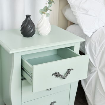 3 Drawer Bedside Table - Elizabeth Sage Green Range