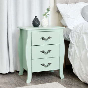 3 Drawer Bedside Table - Elizabeth Sage Green Range