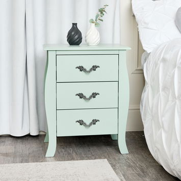 3 Drawer Bedside Table - Elizabeth Sage Green Range