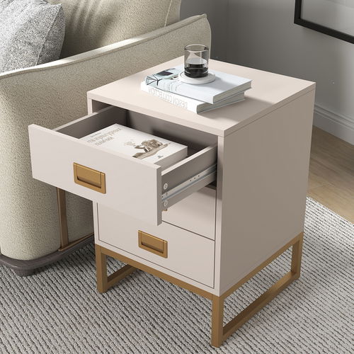 3 Drawer Bedside Table - Elle Stone Range