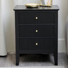 3 Drawer Bedside Table - Hales Black Range