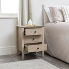 3 Drawer Bedside Table - Hales Tan Range
