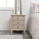 3 Drawer Bedside Table - Hales Tan Range