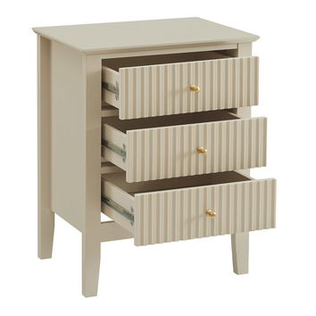 3 Drawer Bedside Table - Hales Taupe Range