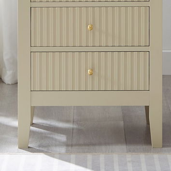 3 Drawer Bedside Table - Hales Taupe Range