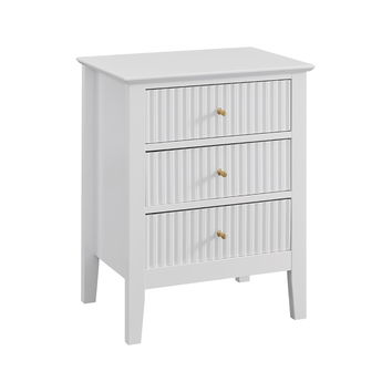 3 Drawer Bedside Table - Hales White Range