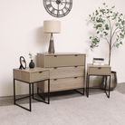 3 Drawer Chest of Drawers and Pair of Bedside Tables - Hesley Nordic Wood Range