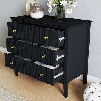 3 Drawer Chest of Drawers - Hales Black Range