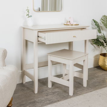 3 Drawer Chest of Drawers, Tall 5 Drawer Bedside Table and Pair of 3 Drawer Bedside Tables - Hales Taupe Range