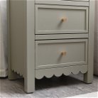 3 Drawer Scallop Bedside Table - Staunton Taupe Range