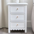 3 Drawer Scallop Bedside Table - Staunton White Range