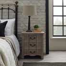 3 Drawer Wooden Bedside Table