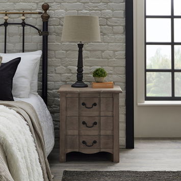 3 Drawer Wooden Bedside Table