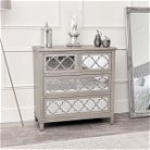 7 Drawer Chest of Drawers, Console Table & Pair of Bedsides - Sabrina Silver Range