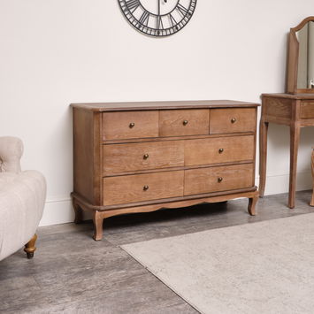 7 Drawer Wooden Chest of Drawers & Pair of 2 Drawer Bedside Tables - Willoughby Range