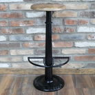 Adjustable Wood and Black Bar Stool