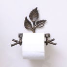 Antique Brass Leaf Detail Textured Toilet Roll Holder