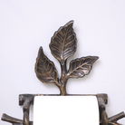 Antique Brass Leaf Detail Textured Toilet Roll Holder