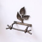 Antique Brass Leaf Detail Textured Toilet Roll Holder
