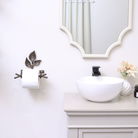 Antique Brass Leaf Detail Textured Toilet Roll Holder