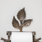 Antique Brass Leaf Detail Textured Toilet Roll Holder