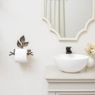Antique Brass Leaf Detail Textured Toilet Roll Holder