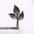 Antique Brass Leaf Detail Textured Towel Rail 62cm