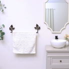 Antique Brass Leaf Detail Textured Towel Rail 62cm