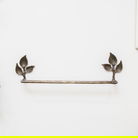 Antique Brass Leaf Detail Textured Towel Rail 62cm