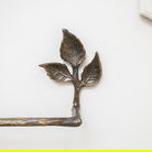 Antique Brass Leaf Detail Textured Towel Rail 62cm