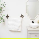 Antique Brass Leaf Detail Textured Towel Rail 62cm