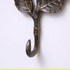 Antique Brass Leaf Detail Textured Wall Hook