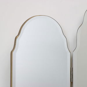 Antique Gold Arched Triple Vanity Mirror 60cm x 72cm