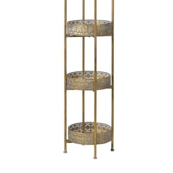 Antique Gold Four Tier Freestanding Shelf