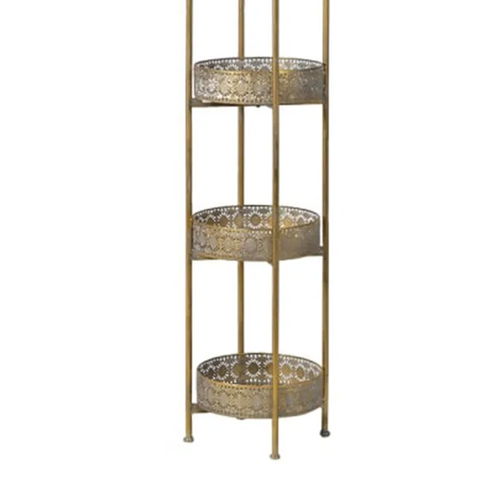 Antique Gold Four Tier Freestanding Shelf