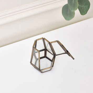 Antique Gold Geometric Tealight Holder