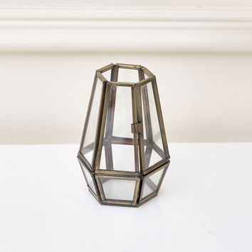 Antique Gold Geometric Tealight Holder