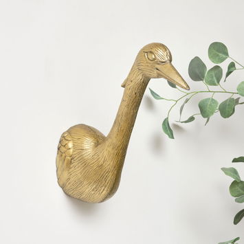 Antique Gold Metal Heron Head